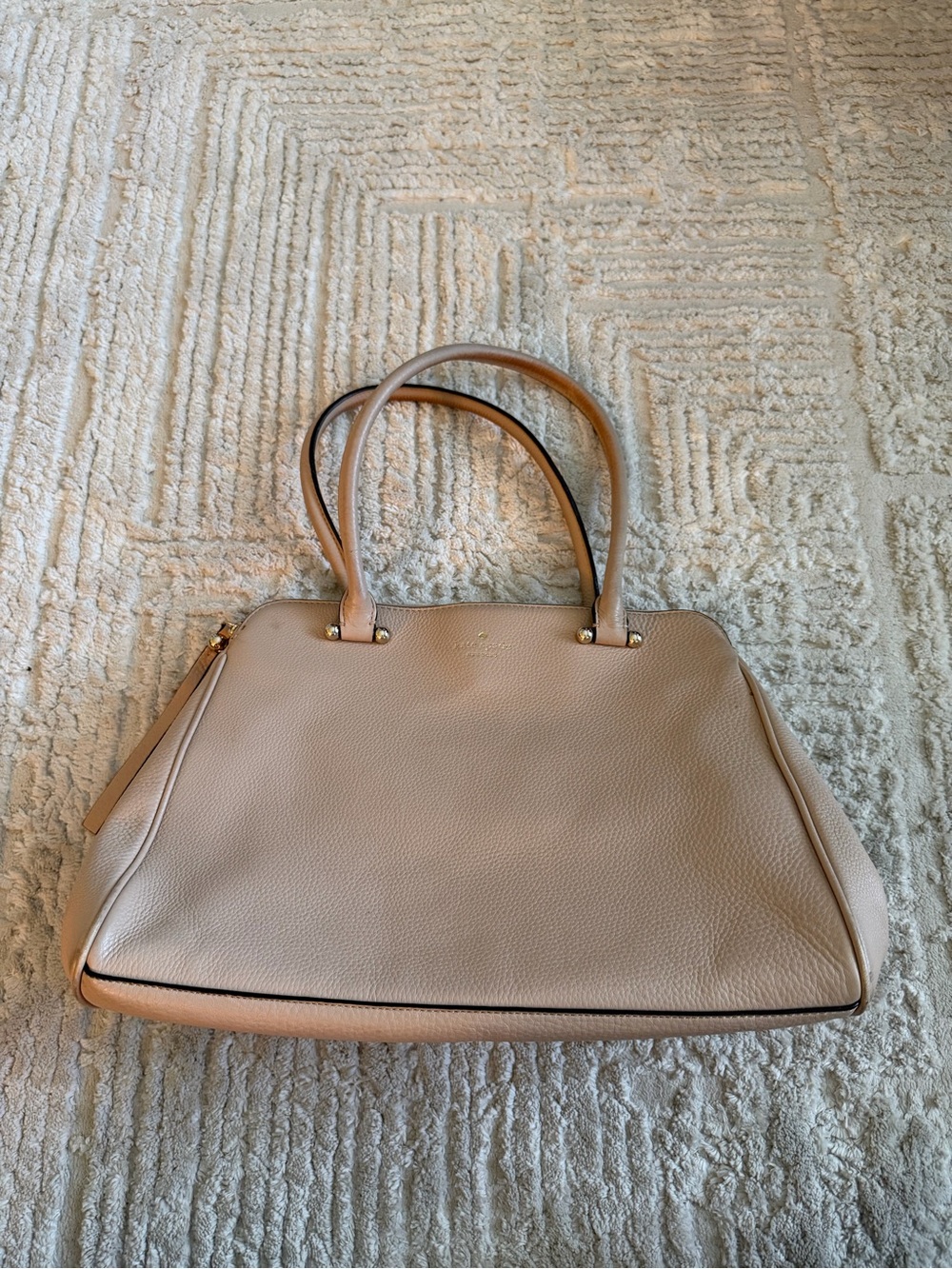 Kate Spade New York Blush Pink Pebbled Leather Satchel Tote Bag